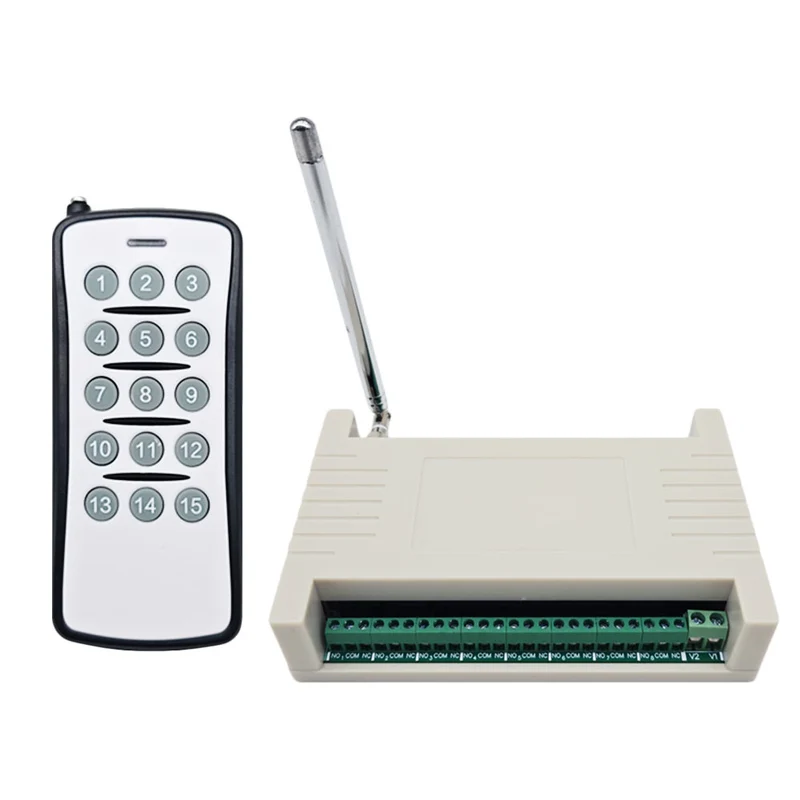 12V 24V 15 Voies Sortie Relais Interrupteur Sans Fil avec Télécommande (Modèle: 0020038)