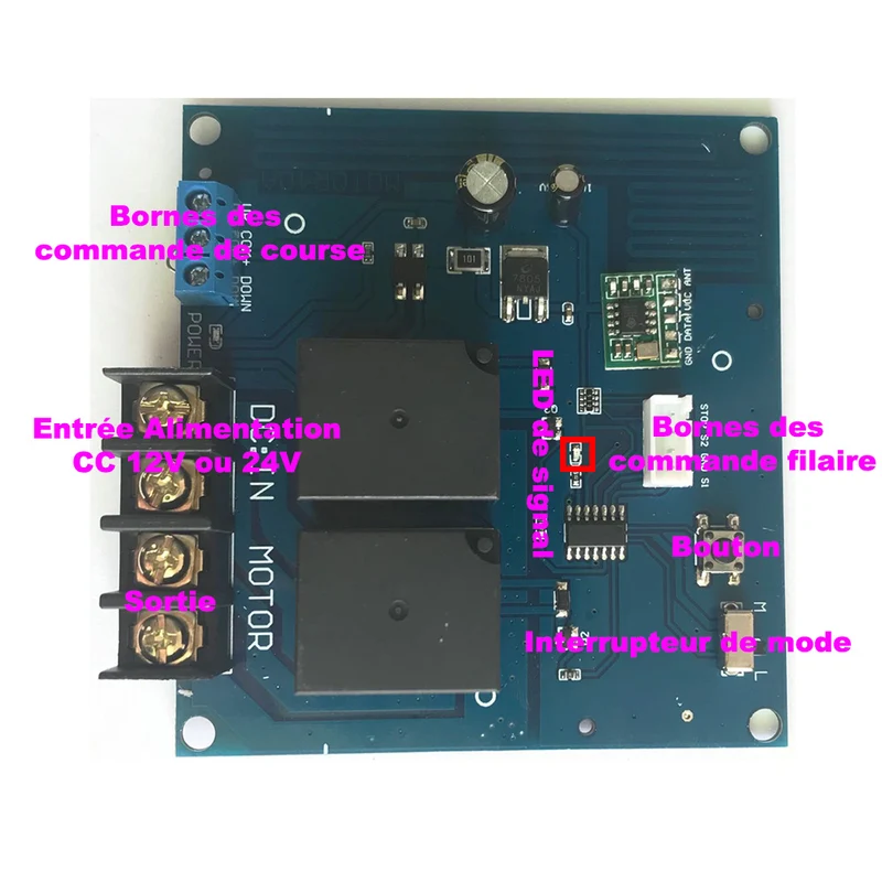 1 Canal 12V 24V Interrupteur Sans Fil Longue Distance pour Moteur CC (Modèle: 0020511)