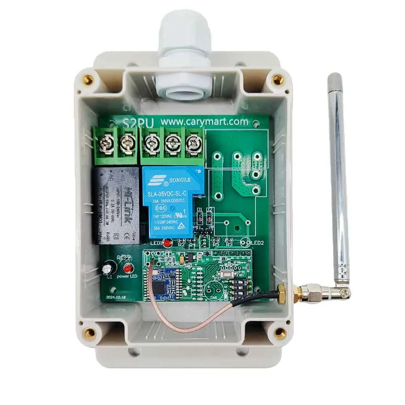 230V interrupteur relais sans fil 1 voie 30A récepteur RF 5 km (Modèle: 0020091)