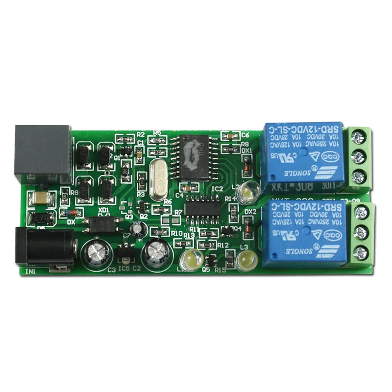 CC 12V Mini Module de Commande Par Téléphone Sortie Relais 2 Canaux (Modèle: 0040007)
