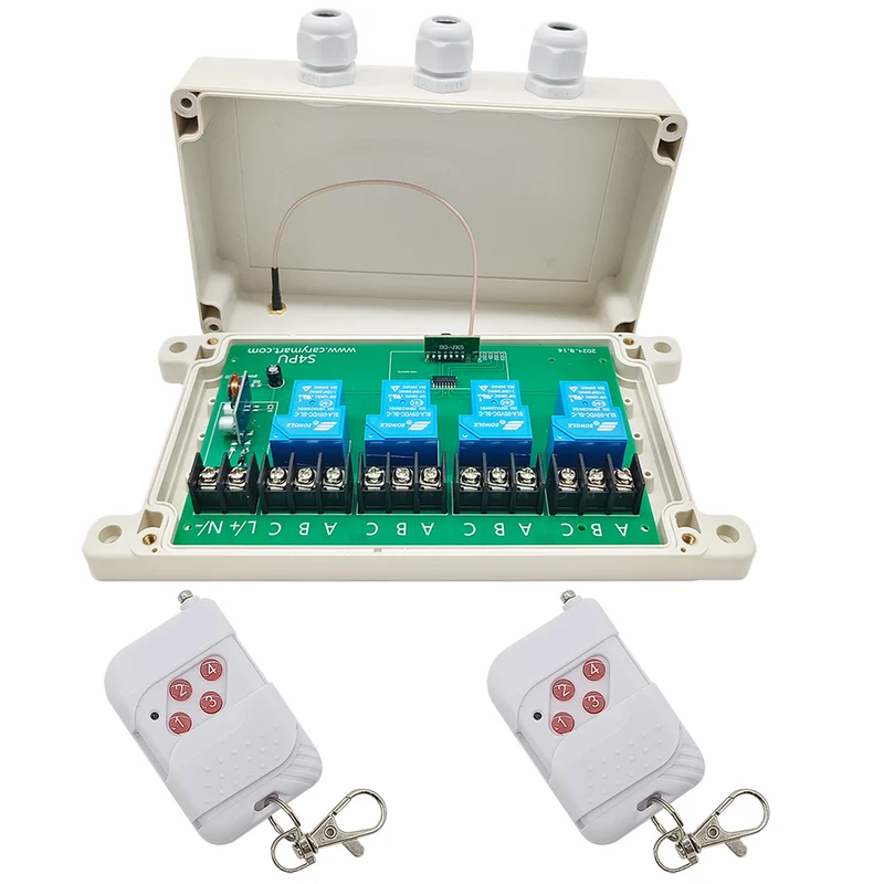 CC Kit Interrupteur Télécommande Sans Fil 10~80V 4 Voies 30A Relais (Modèle: 0020444)