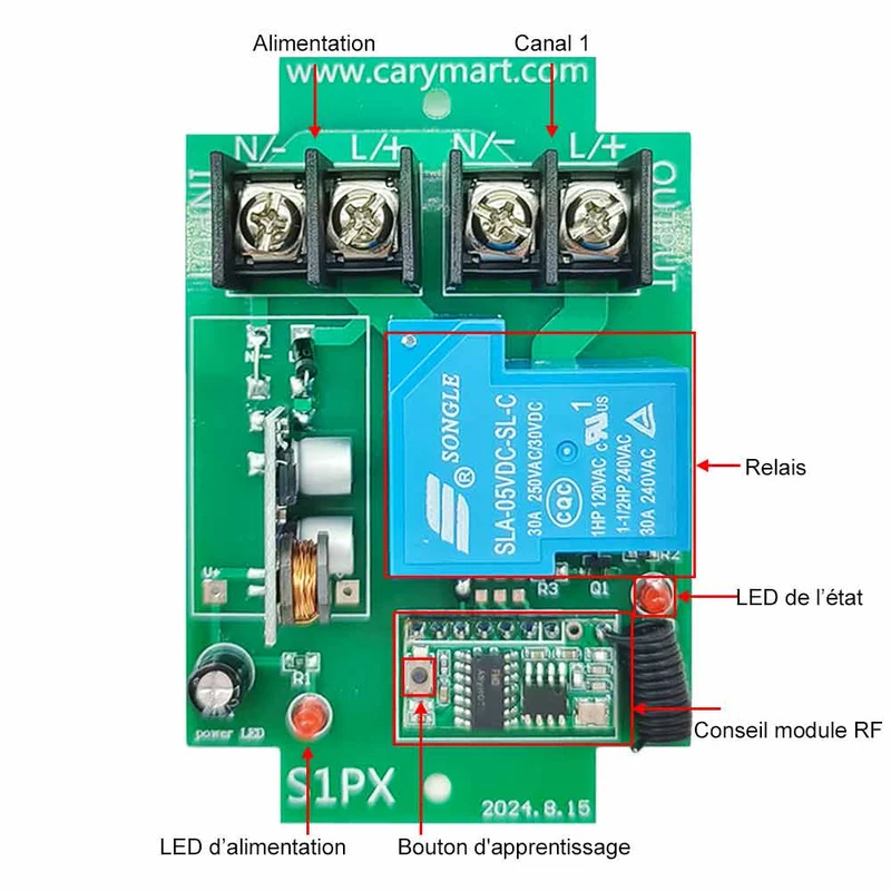 Six CC 30A Étanche Interrupteur Sans Fil avec Un 6 Bouton Télécommande (Modèle: 0020734)