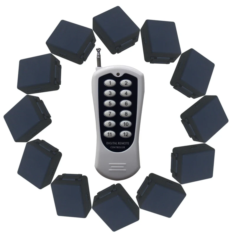 12 CC Mini Petite Taille Interrupteurs Sans Fil avec 1 Télécommande (Modèle: 0020630)