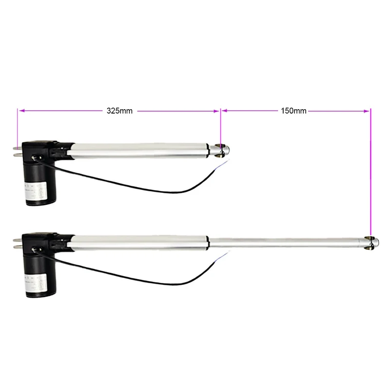 12V 24V vérin électrique 600kg course 150 mm avec télécommande (Modèle: 0020589)