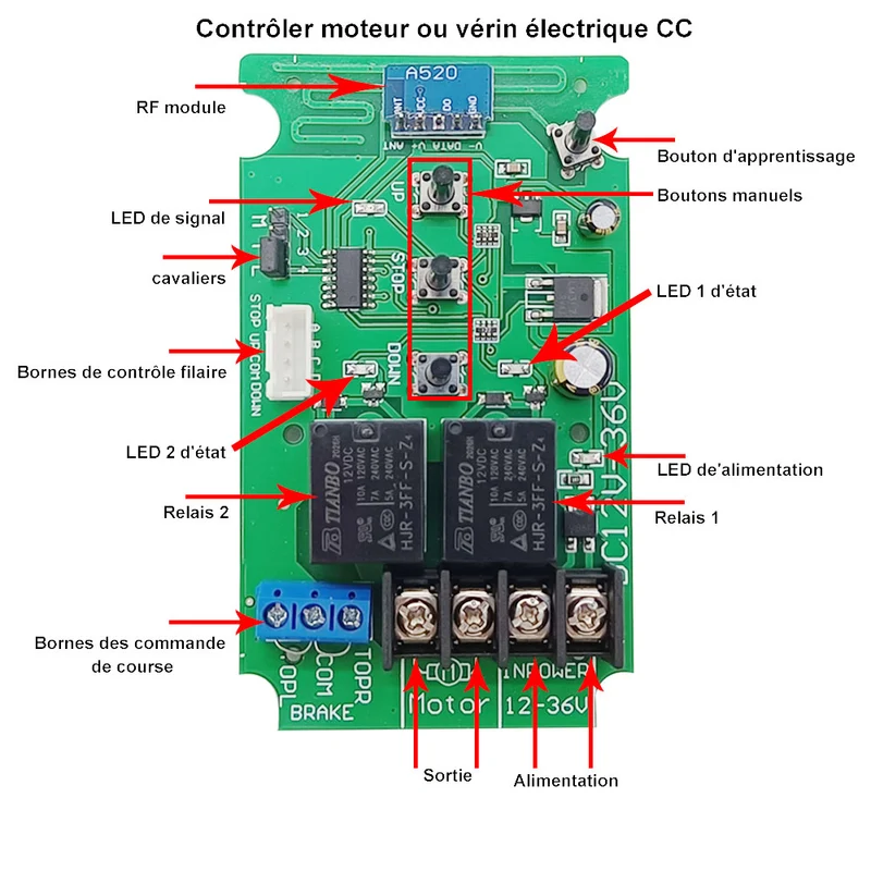 12V 24V Vérin Électrique 200kg Course 350 mm avec Télécommande (Modèle: 0020595)