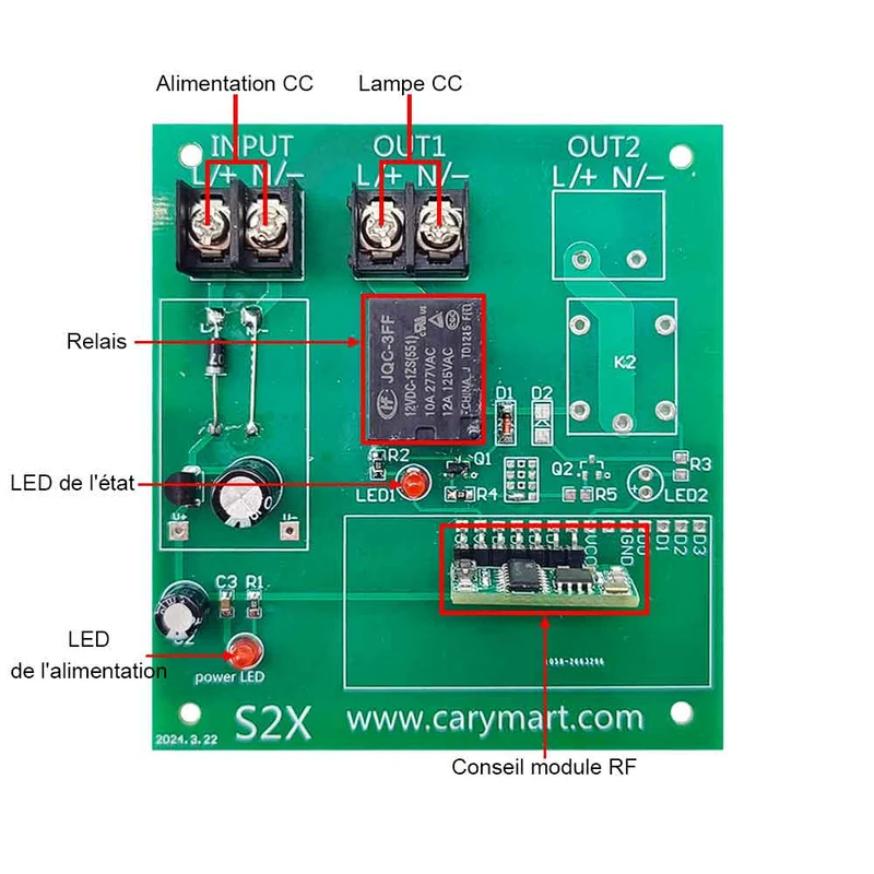Kit Électrovanne Télécommande Sans Fil Avec 12V 24V Alimentation (Modèle: 0020568)