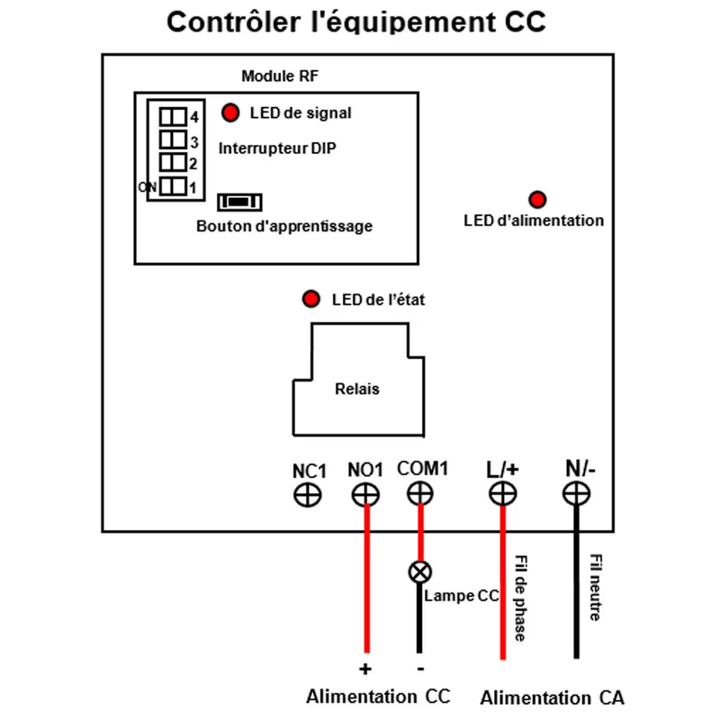 5 Km 230V Kit Interrupteur Télécommande Sans Fil 1 Voie 30A Relais (Modèle: 0020093)