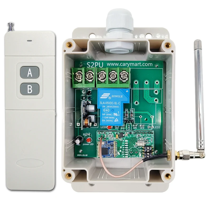 1 Canal CC 30A kit interrupteur relais télécommande sans fil 5 km (Modèle: 0020092)