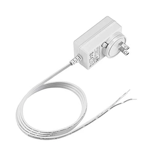Sortfle DC 12V/24V Plug-in Adapte, Transformer, DC Wall Adapte, White Adapte