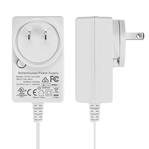Sortfle DC 12V/24V Plug-in Adapte, Transformer, DC Wall Adapte, White Adapte