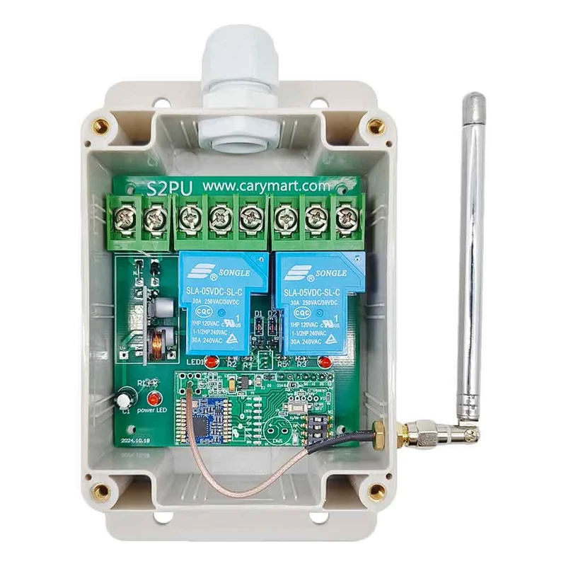 10~80V récepteur interrupteur sans fil, 2 voies 10A relais 5km (Modèle: 0020101)