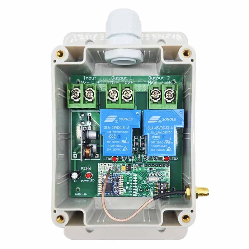 2 Canaux 30A interrupteur sans fil sortie CC avec télécommande 5km (Modèle: 0020115)