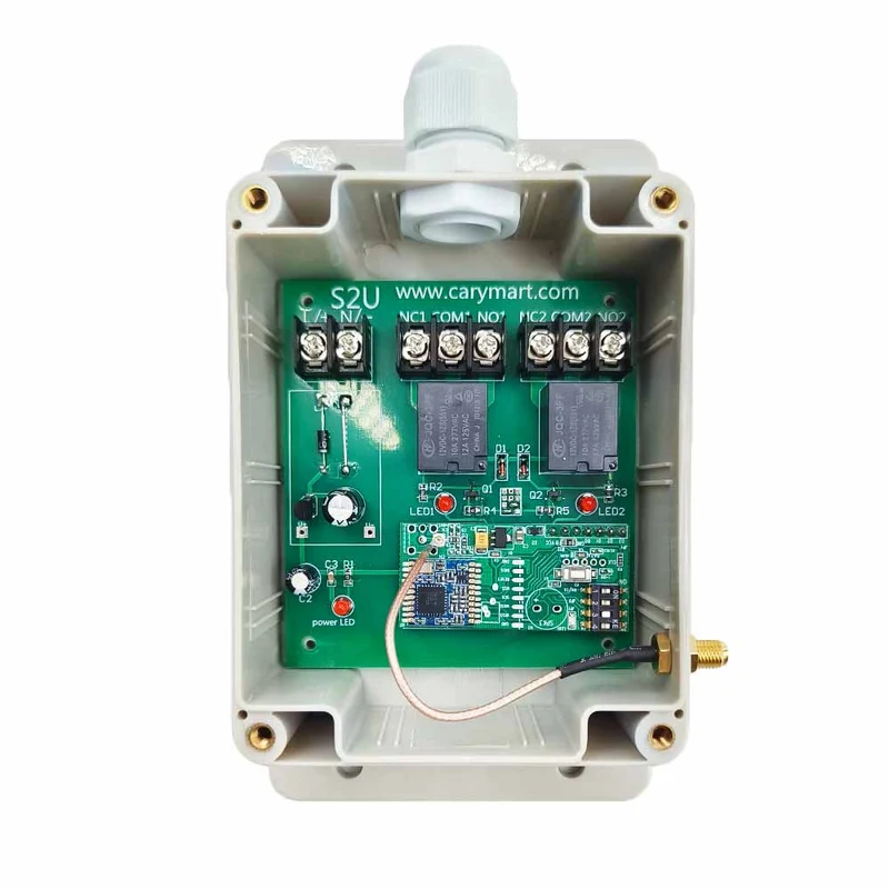 CC interrupteur sans fil récepteur sortie contact sec 2 voies 10A 5km (Modèle: 0020686)