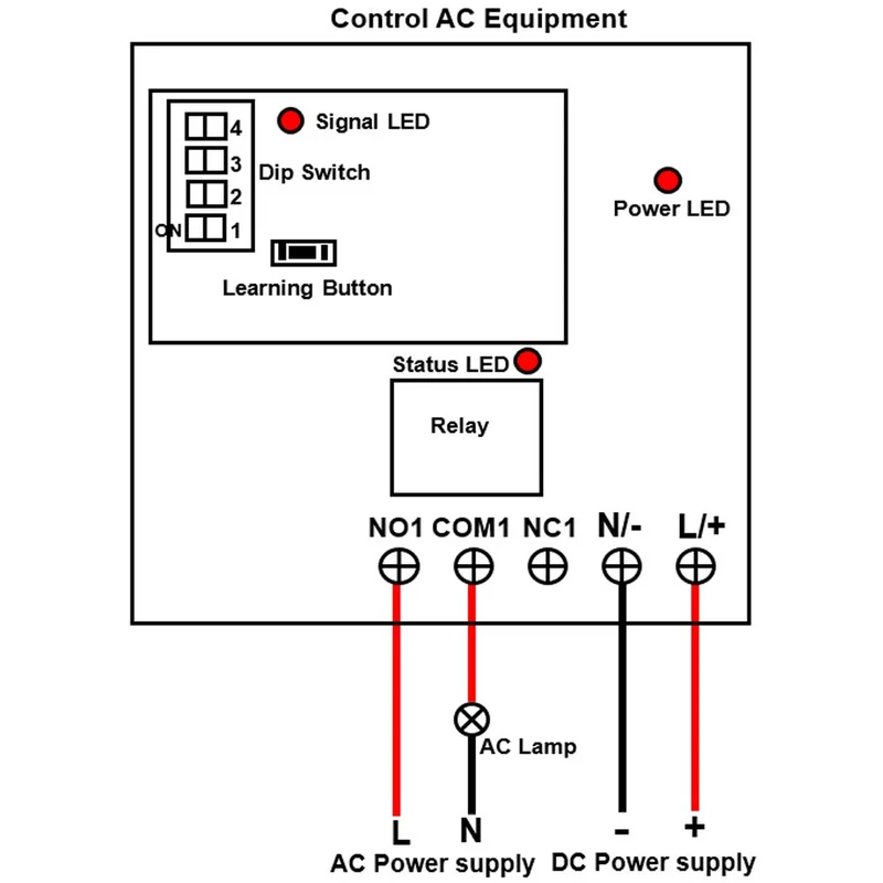 CC Kit Interrupteur Télécommande Sans Fil 1 Voie Sortie Relais 10A (Modèle: 0020685)