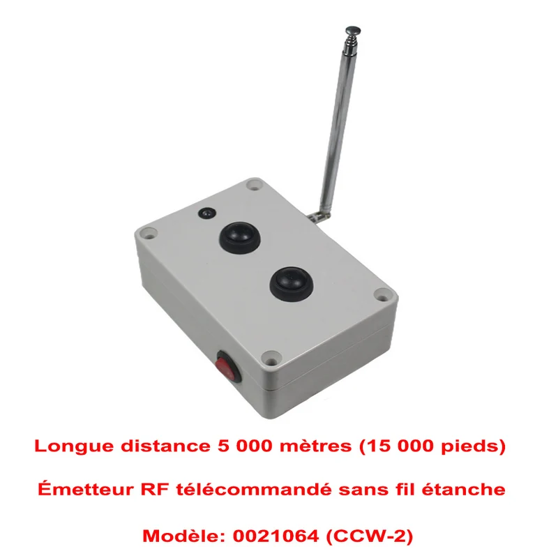 2 Canaux 10A interrupteur sans fil sortie 230V avec télécommande 5km (Modèle: 0020149)