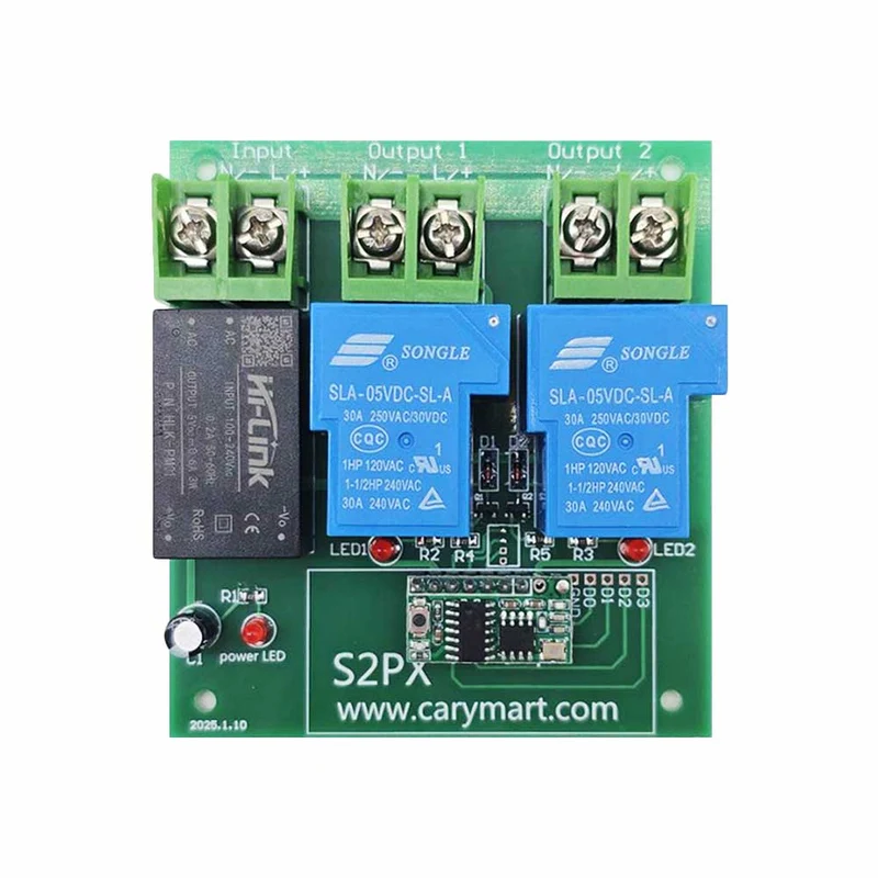 230V Interrupteur Sans Fil 6900 Watt Récepteur Radio Sortie CA 2 Voies (Modèle: 0020048)