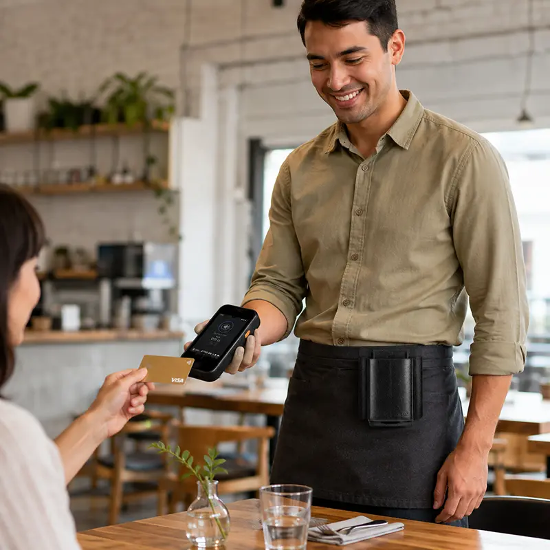 Étui en cuir pour terminal POS portable Toast Go 3 destiné au service en restaurant | Agoz