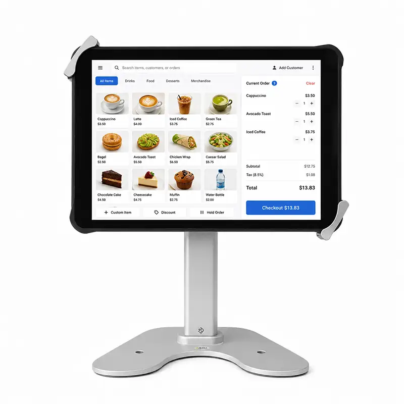 Support tablette POS Unitech RT112 profil haut pour comptoirs de service | Agoz