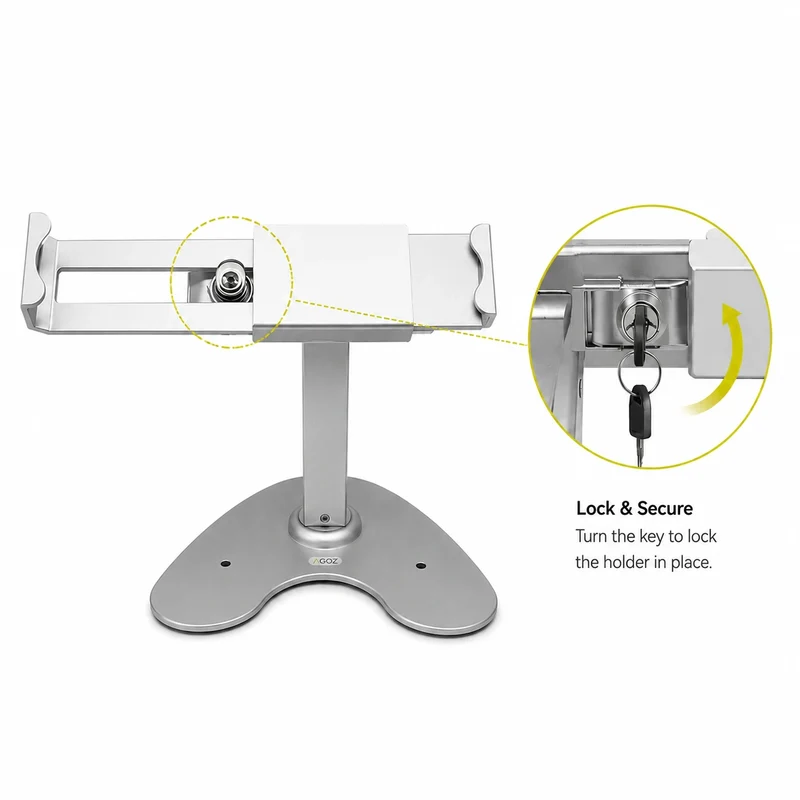 Support tablette POS Unitech RT112 profil haut pour comptoirs de service | Agoz