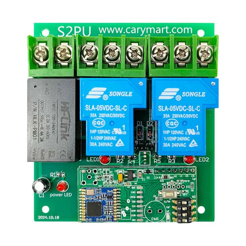 230V récepteur interrupteur sans fil, 2 voies 10A relais 5km (Modèle: 0020103)