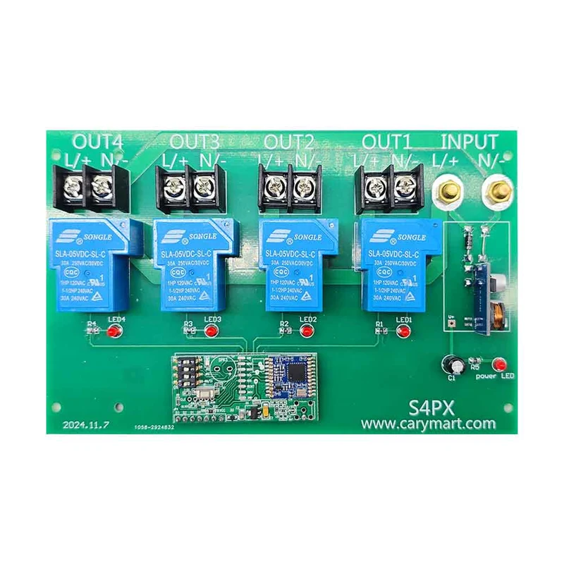 4 Voies 30A interrupteur sans fil sortie CC avec télécommande 5km (Modèle: 0020671)