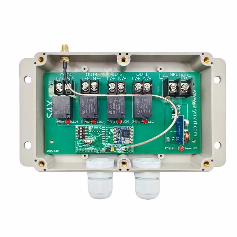 CC 8~80V Interrupteur Sans Fil Récepteur Radio 4 Voies 10A Sortie (Modèle: 0020223)