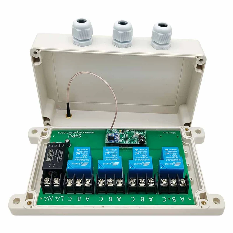 230V récepteur interrupteur sans fil 4 voies 30A relais 5 km (Modèle: 0020109)