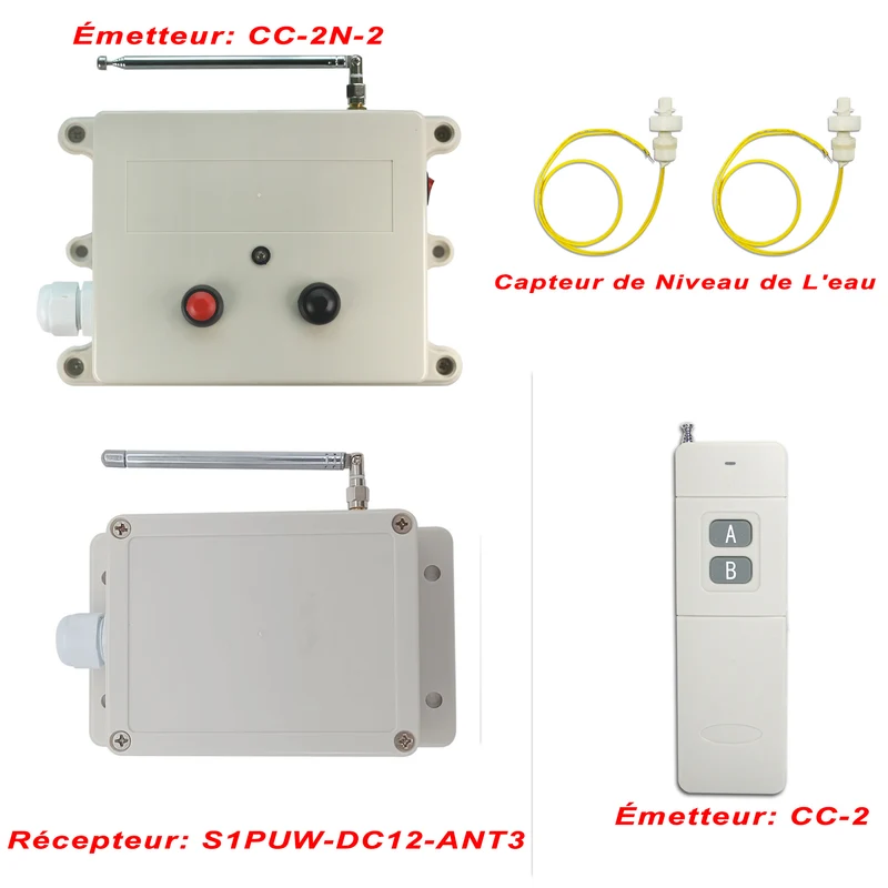 5km CC 12V Kit Interrupteur Télécommande Sans Fil Pour Commande Niveau d'eau