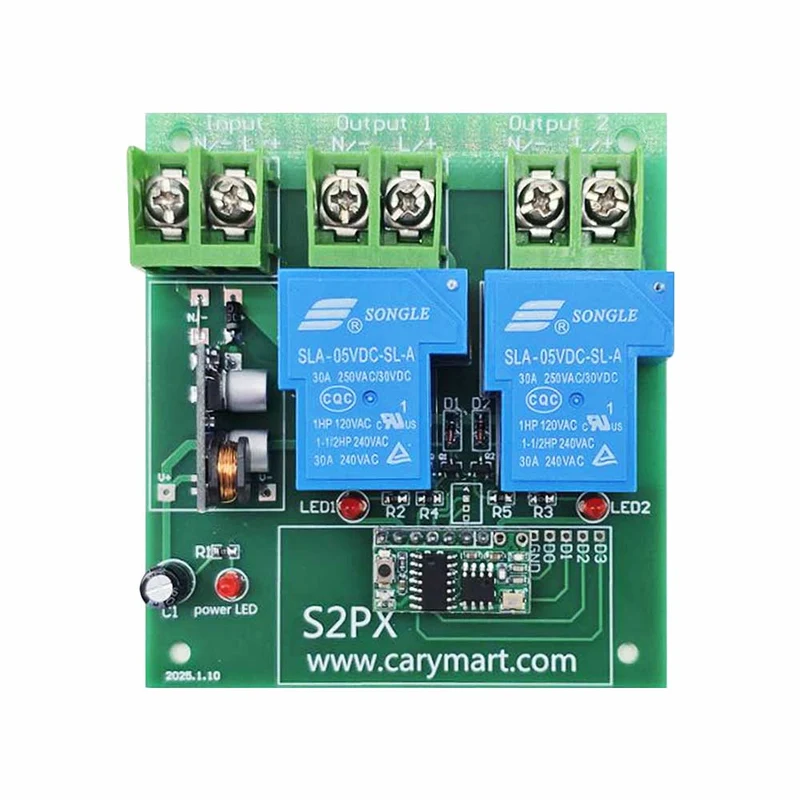 10~80V Interrupteur Sans Fil 30A Récepteur Radio Sortie CC 2 Voies (Modèle: 0020047)