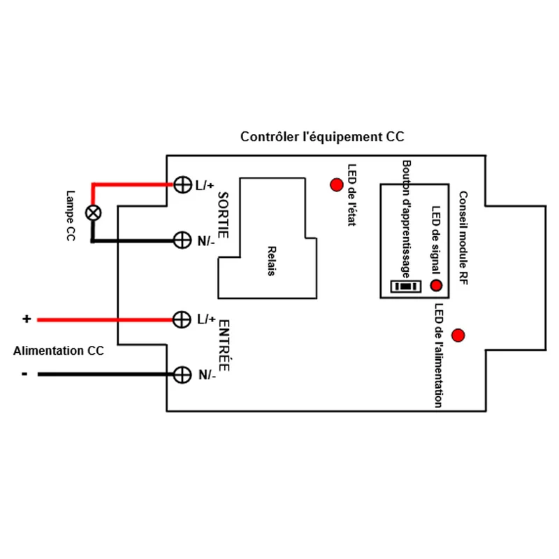 10~80V Kit Interrupteur Télécommande Sans Fil 1 Voie 30A CC Sortie (Modèle: 0020435)