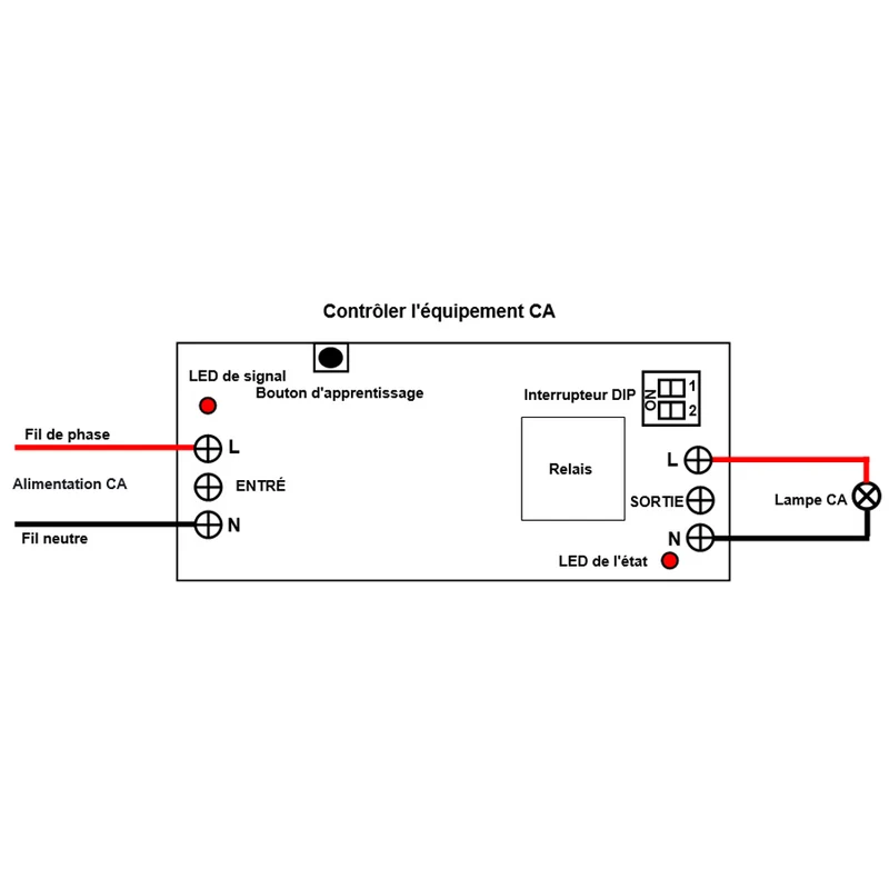 Douze 1 Voie 85V~250V 10A interrupteurs sans fil avec télécommande (Modèle: 0020625)