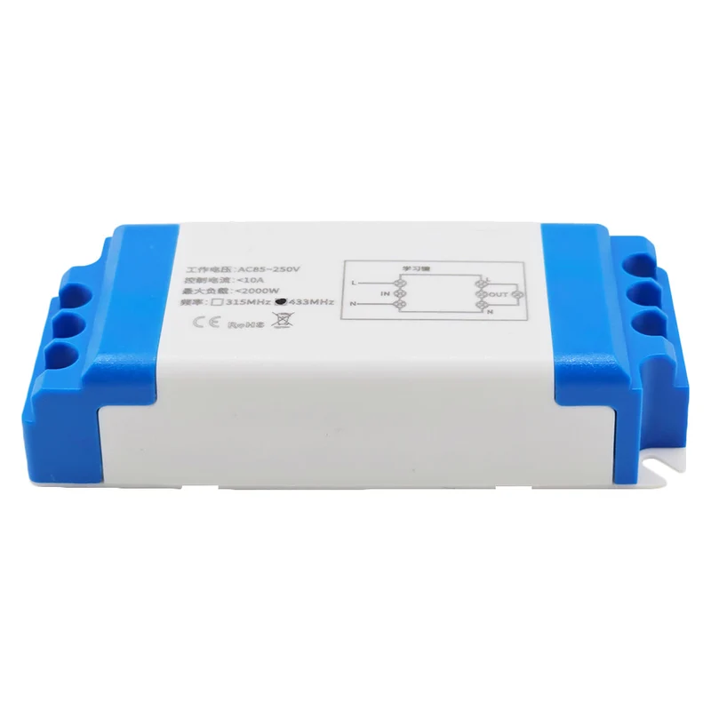 1 Voie 85V~250V 10A Kit Interrupteur Sans Fil avec Télécommande (Modèle: 0020613)