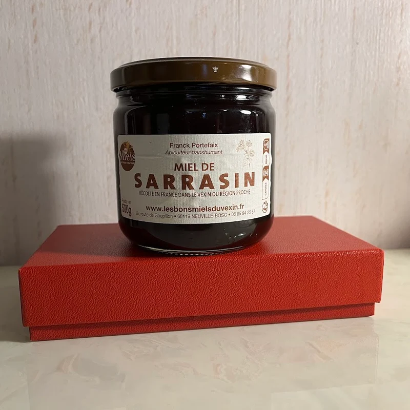 A Découvrir Les Bons Miels du Vexin et du Midi Miel de Sarrasin Liquide Foncé Fort Pot 500g 1kg 5kg