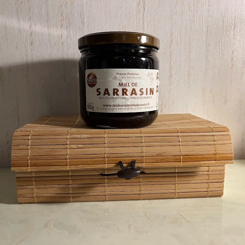 A Découvrir Les Bons Miels du Vexin et du Midi Miel de Sarrasin Liquide Foncé Fort Pot 500g 1kg 5kg