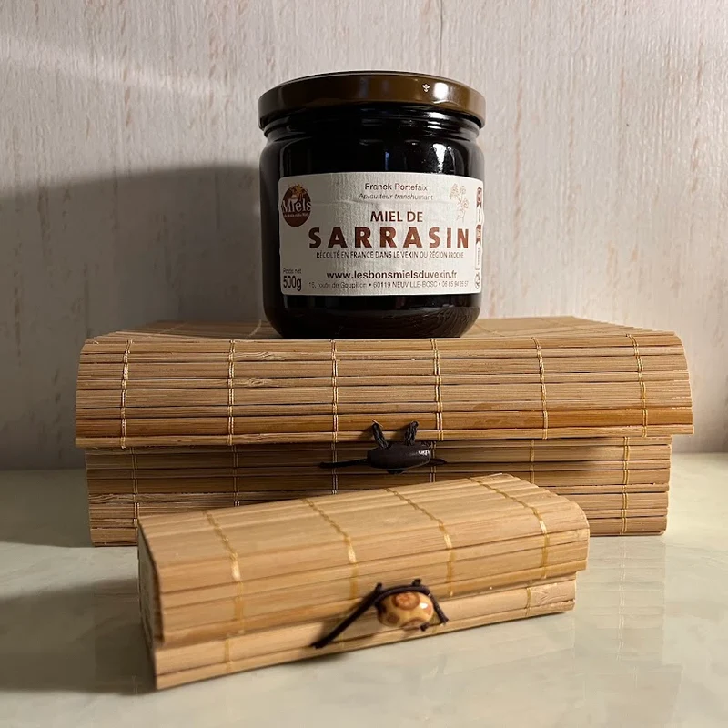 A Découvrir Les Bons Miels du Vexin et du Midi Miel de Sarrasin Liquide Foncé Fort Pot 500g 1kg 5kg