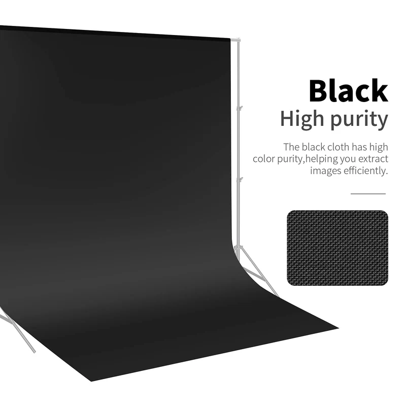 Neewer 10x20 ft / 3x6m Photo Studio 100% Mousseline Pure Pliant Toile de Fond pour Photographie, Vidéo et Télévision (Noire)