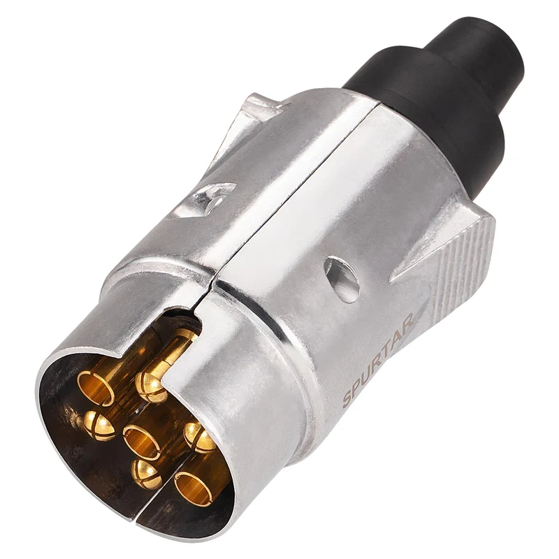 Spurtar Prise Remorque 7 Broches, Adaptateur Prise Remorque Faisceau Remorque 7 Broches, Connecteur de Remorque Voiture 12V, Prise Remorque Connecteur Plug Standard Européen Accessoires de Remorque
