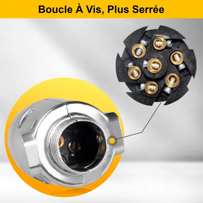 Spurtar Prise Remorque 7 Broches, Adaptateur Prise Remorque Faisceau Remorque 7 Broches, Connecteur de Remorque Voiture 12V, Prise Remorque Connecteur Plug Standard Européen Accessoires de Remorque