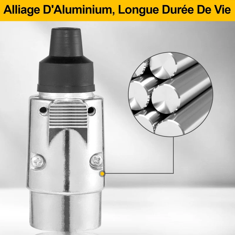 Spurtar Prise Remorque 7 Broches, Adaptateur Prise Remorque Faisceau Remorque 7 Broches, Connecteur de Remorque Voiture 12V, Prise Remorque Connecteur Plug Standard Européen Accessoires de Remorque