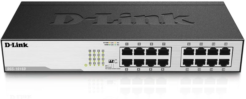 D-Link DGS-1016D Switch 16 Ports Gigabit Metallique 10/100/1000mbps - Idéal Partage de Connexion et Mise en Réseau Small/Home Office