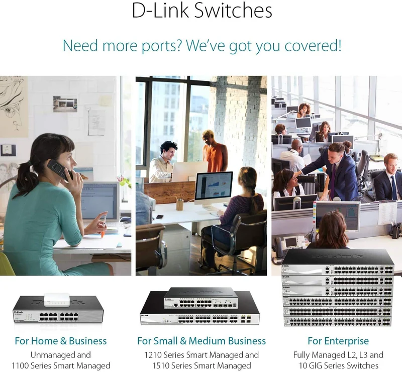 D-Link DGS-1016D Switch 16 Ports Gigabit Metallique 10/100/1000mbps - Idéal Partage de Connexion et Mise en Réseau Small/Home Office
