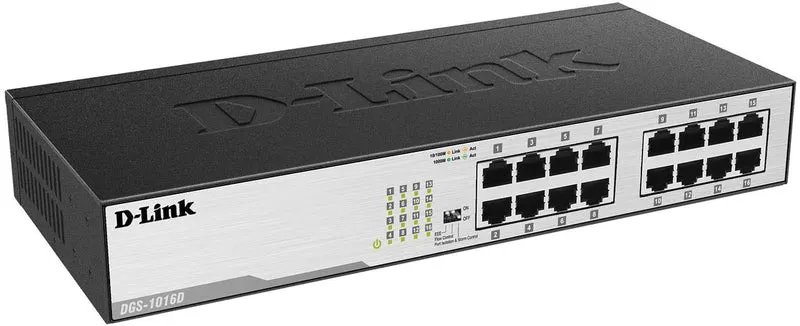 D-Link DGS-1016D Switch 16 Ports Gigabit Metallique 10/100/1000mbps - Idéal Partage de Connexion et Mise en Réseau Small/Home Office