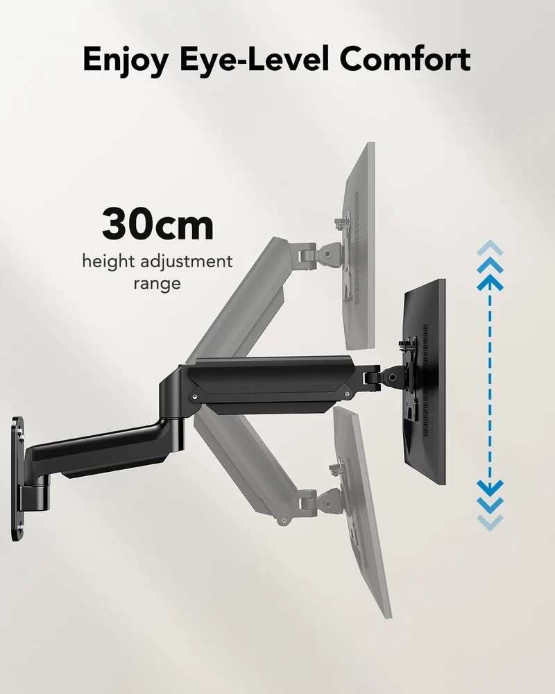 HUANUO Support Mural pour Écrans Ultra-Large de 24"-35", Support Ecran PC Mural à Mouvement Complet, Support Mural pour Moniteur, Support VESA 75/100/200mm, Capacité de Charge 3-12KG