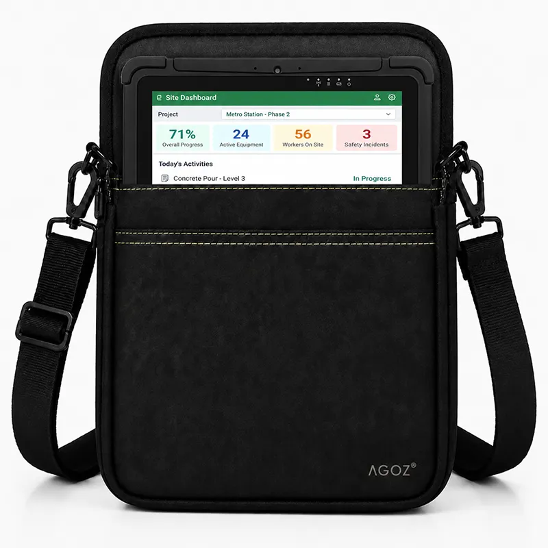 Étui de transport pour tablette JLT avec bandoulière pour équipes logistiques et de terrain | Agoz