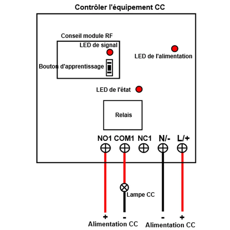 CC Kit Interrupteur Télécommande Sans Fil Sortie Relais 1 Voie 10A (Modèle: 0020198)