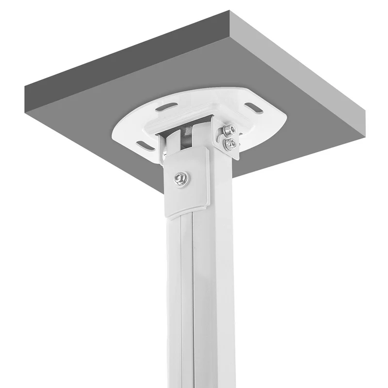 deleyCON Support Universel pour Vidéoprojecteur Support Plafond Inclinable de +-15° - Pivotant de 360° - Jusqu'à 13,5 Kg - Réglable en Hauteur 380 mm - 580 mm - Passage de Câble - Blanc