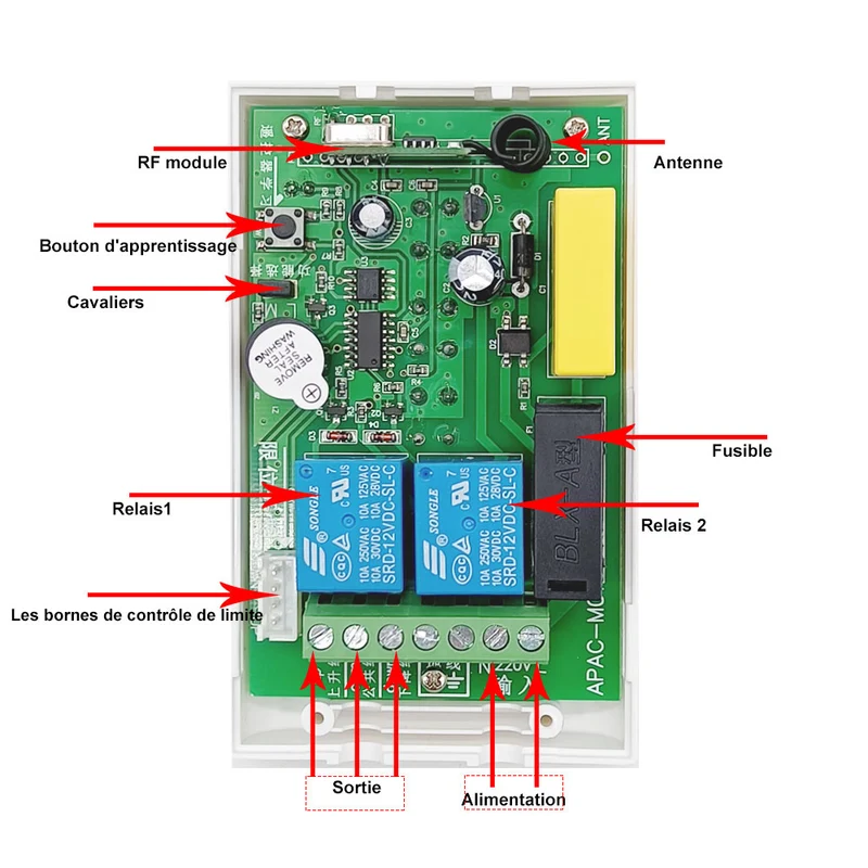 Interrupteur Sans Fil CA 220V pour Moteur Électrique Monophasé (Modèle: 0020324)