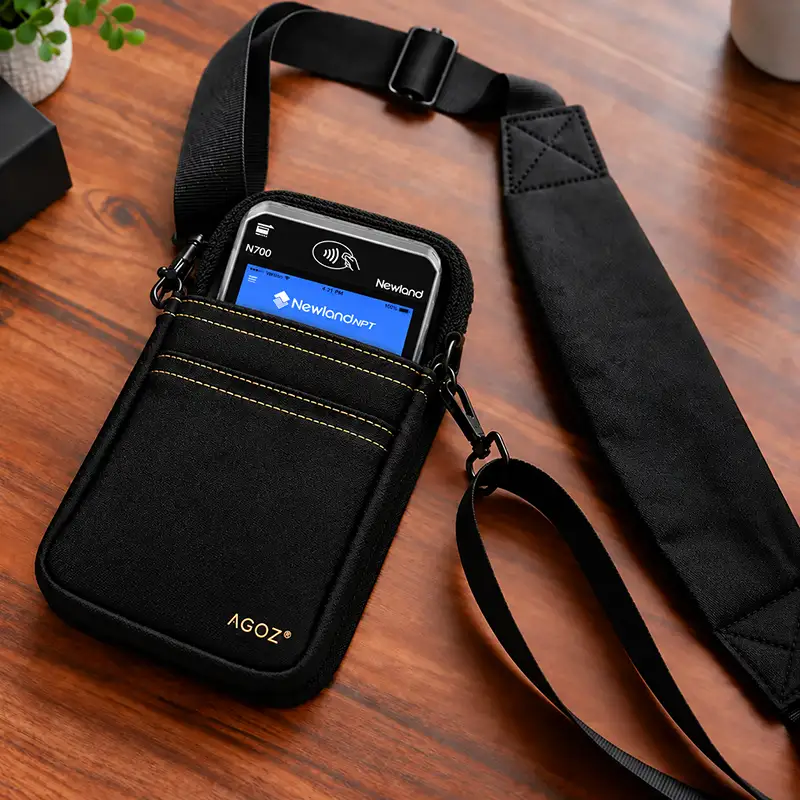 Étui bandoulière Newland POS pour terminal de paiement en service à table | Agoz
