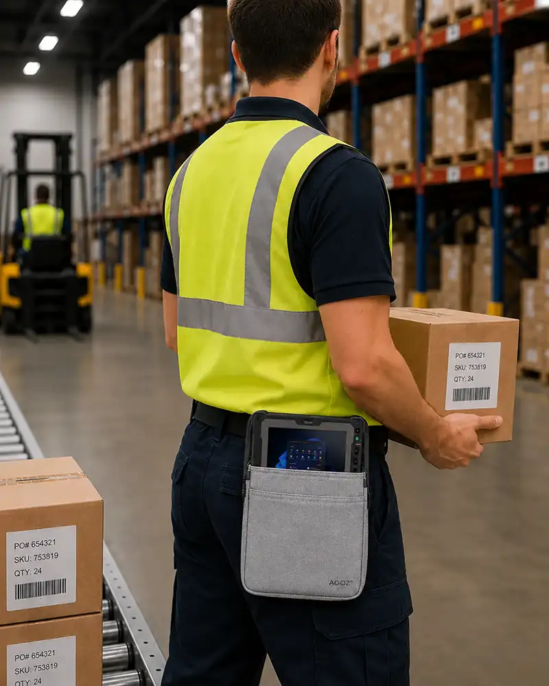 Étui ceinture pour tablette Getac pour un transport mains libres sur le chantier | Agoz