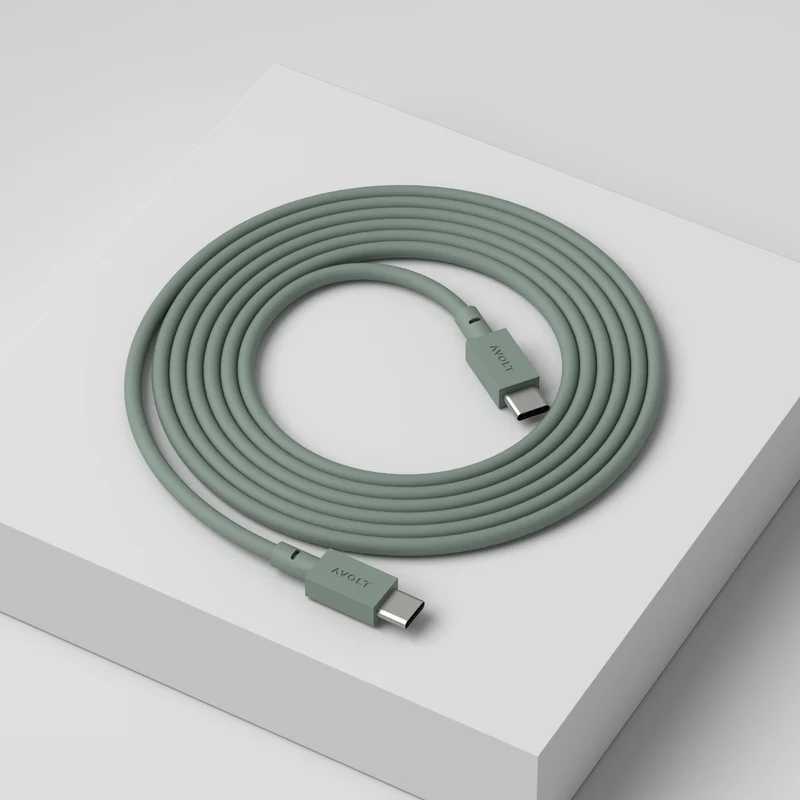 New Cable 1 | 3-Pack Oak Green USB-C to USB-C